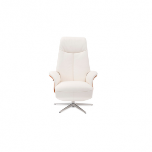 Witte draaibare relaxfauteuil